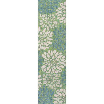 Zinnia Modern Floral Textured Weave Indoor/outdoor Runner Rug